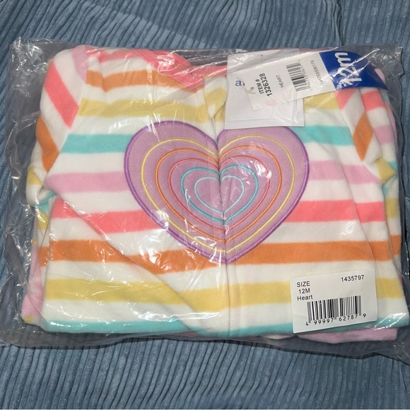 Absorba Kids' 2-pack Fleece Blanket Sleeper Heart Rainbow Stars Clouds ๐๐โญ๏ธโ๏ธ - Picture 1 of 11